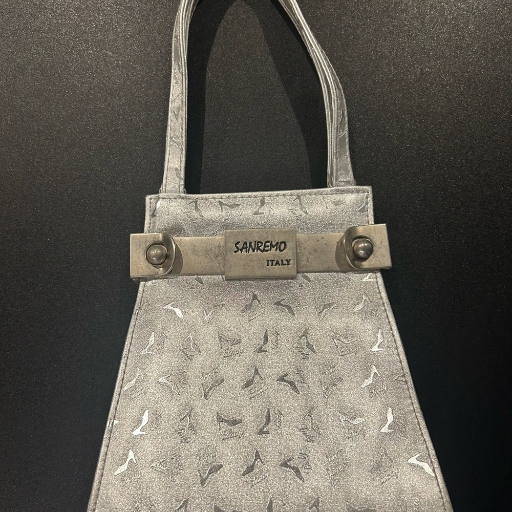 Sanremo Italy Mini Bag with Metallic Finish and Textured Design